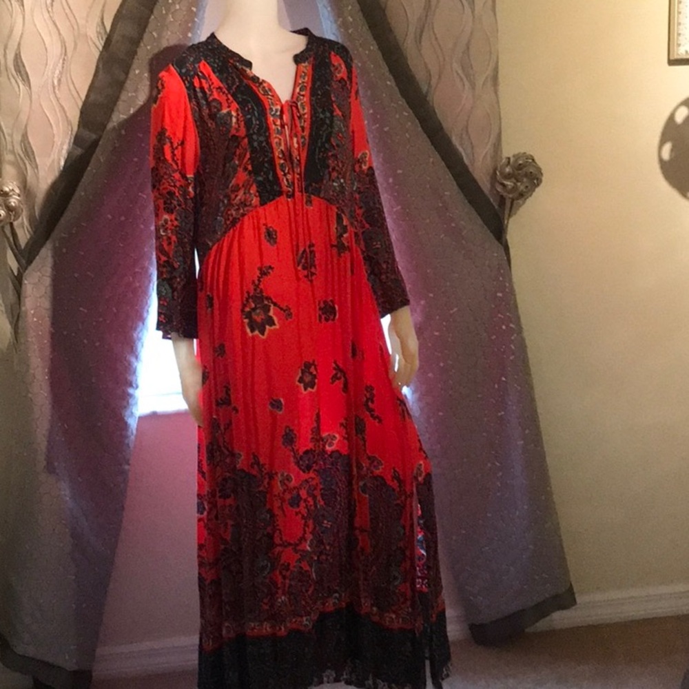 Free People boho chic dress red m